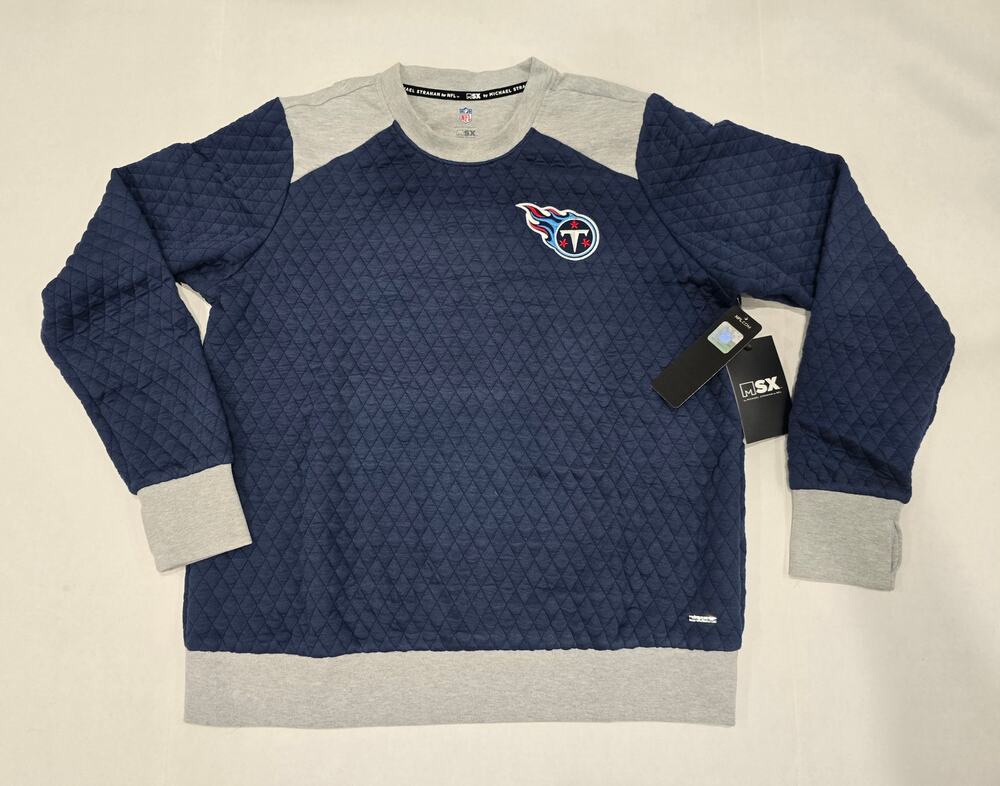 MSX Michael Strahan Tennessee Titans Quilted Crewneck Sweatshirt L NWT NFL